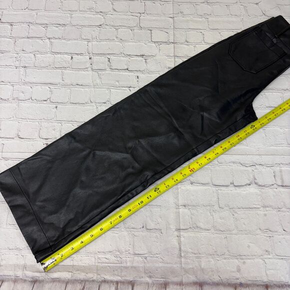 Maeve Anthropologie The Colette Wide Leg Crop Pants Size 23 Faux Leather D045 27 - Picture 6 of 16